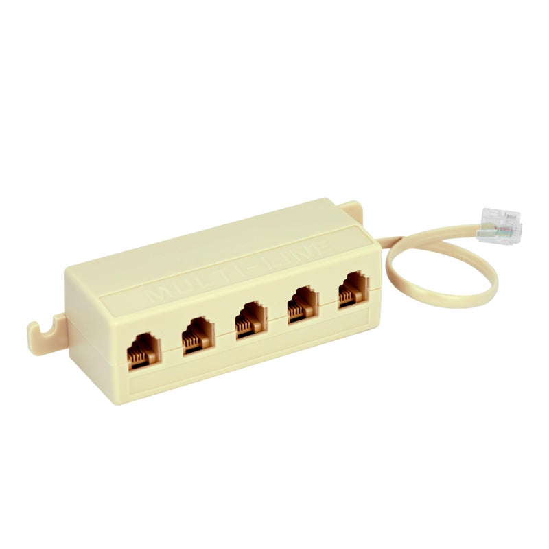 Conext Link 6P4C RJ11 Telephone Phone Line Modular Jack Splitter Male Female Coupler Adapter (bei'ge) ï¼ˆ33300ï¼‰ - Image 1